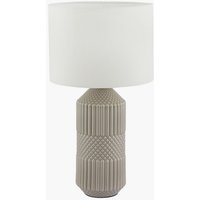 Geometric Textured Tall Ceramic Table Lamp - Grey