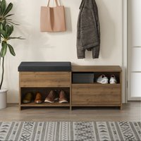 Filux Modern Shoe Storage Bench - Dark Oak Effect
