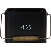 Malmo Peg Holder with Dark Wood Handle - Black