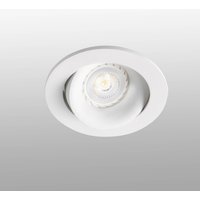 Arg 1 Light Round Tiltable Recessed Spotlight - White