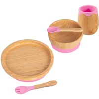 5pc Bamboo Round Baby Weaning Set - Pink