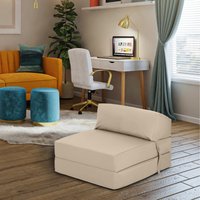 Water Resistant Single Z Bed Folding Mattress Guest Futon Sofa Bed - Stone