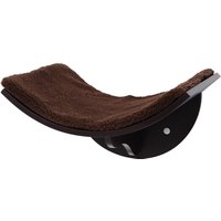 Pawhut Wood Cat Shelve Wall Mounted Shelter Curved Kitten Bed - Brown