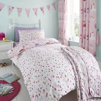 Castle Unicorn Kids Bedding Duvet Cover Set - Pink / Single