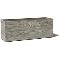 Grey Wood-Effect Rectangular Trough Resin Planter - Grey