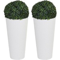 Elegant Tall Garden Planters - White / 25cm / 28cm