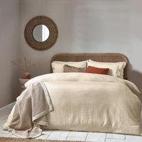 Lark Muslin Cotton Duvet Cover Set - Natural / Double