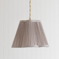 Loralei Small Pleated Light Faux Silk Scallop Lamp Shade - Grey