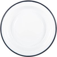 White Enamel Deep Bowls - 19cm - Navy - Navy / 1