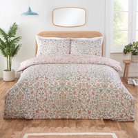 Harrow Microfibre Floral Reversible Duvet Cover Set with Pillowcase - Natural / Single