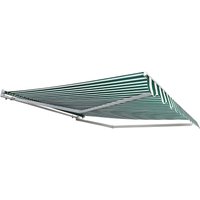 Half Cassette Awning Long Projection 4m x 4m - Green & White