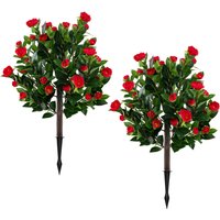 Set of 2 Artificial Camellia Tree Set - Green