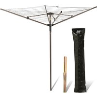 Rotary Washing Line Airer 4 Arm 45m - Grey