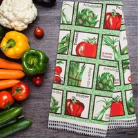 Peppers Printed Quick Dry Cotton Tea Towels, Pack of 3 - multi