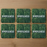 Wellness Mindfulness Designer Coaster Set - Green