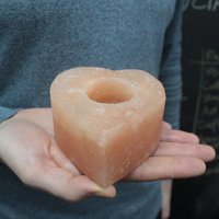 Salt Candle Holder Medium Heart - Orange