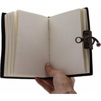 Leather Printed Notebook Stop Doomscrolling, Mindfulness Journal - Black