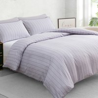Soft Touch Reversible Duvet Cover Set with Secure Zipper and Corner Ties - Grey / Superking