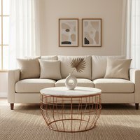 Vizzini White Marble Coffee Table - Gold