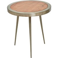 Almora Acacia Wood Round Side Table - Brown