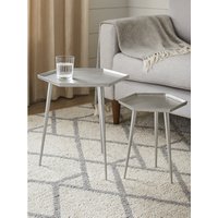 Halle Silver Set Of 2 Hexagonal Side Tables - Silver