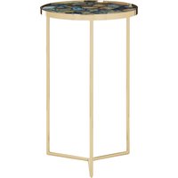 Vita Blue Agate Table - Gold