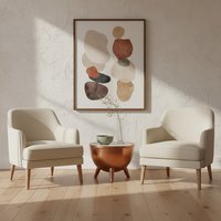 Crest Copper Bowl Shaped Coffee Table with White Marble - Brown