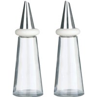 Cone Condiments Cream Plastic Oil and Vinegar Set - Cream