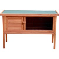 Outdoor Rabbit Hutch | Single Storey Guinea Pig Cage - Natural Brown