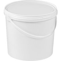 2 x Lightweight 10 Litre Home DIY Plastic Buckets With Lids and Handle - White