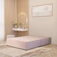 Divan Bed Base Plush Velvet Solid Platform Top with Draw Options - Pink / Small Double / 0