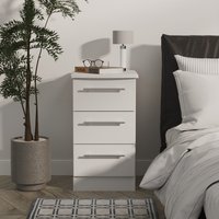 Sherwood Ready Assembled 3 Drawer Bedside Cabinet - Grey Matt