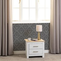 Portland 2 Drawer Bedside - White