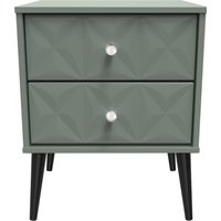 Pixel Ready Assembled 2 Drawer Bedside Cabinet - Reed Green