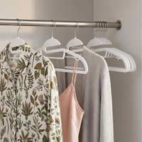 SONGMICS Non-Slip Plastic Hangers, Coat Hangers - White / 0.5cm / 1.68kg