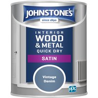 Johnstone's Quick Dry Satin Paint 750ml - Vintage Denim