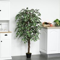 Outsunny Artificial Ficus Plant - Green