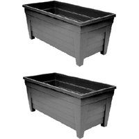 Black Grosvenor Trough Planter - Black