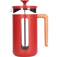 La Cafetiere Pisa Glass Cafetiere with Stainless Steel Frame - Red / 14.5cm