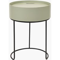 Hugo Wood and Metal Storage Table - Sage Green Top , Black legs
