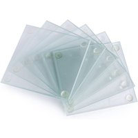 Set of 6 Square Glass Coasters - Clear