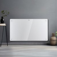 Futura, Electric Glass Panel Heater 1500W Wall Mounted or Freestanding - White Futura, Electric Glass Panel Heater 1500W Wall Mounted or Freestanding - White
