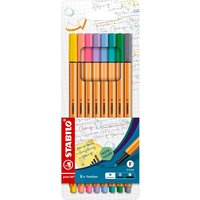 STABILO point 88 Fineliner Pens - Pastel 8 Pack