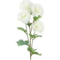 Artificial Carnation Stem - 4 Flowers - White Carnation