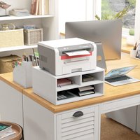 HOMCOM 2 Tier Desktop Printer Stand - White