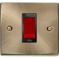 Antique Brass 1 Gang Size 45A Switch - Antique Brass