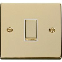 Polished Brass 10A 1 Gang 2 Way Ingot Light Switch - White