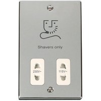 Polished Chrome Shaver Socket 115v230v - White