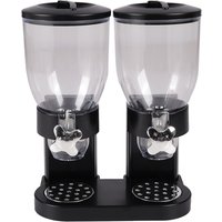 Double Canister Cereal Storage Dispenser - Black