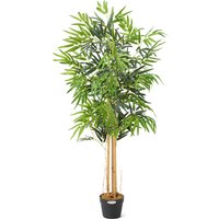 Artificial Bamboo Plant in Pot - Green / 120cm